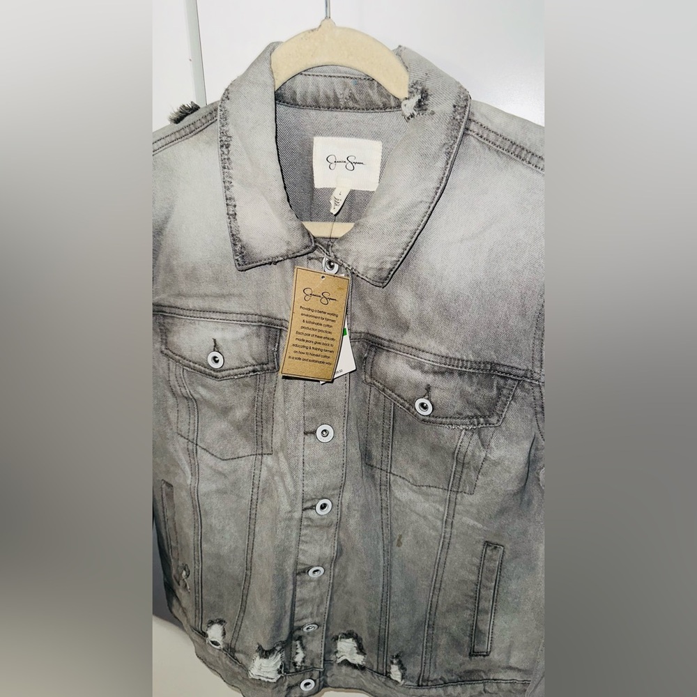 Jessica Simpson Washed Black Denim Jacket